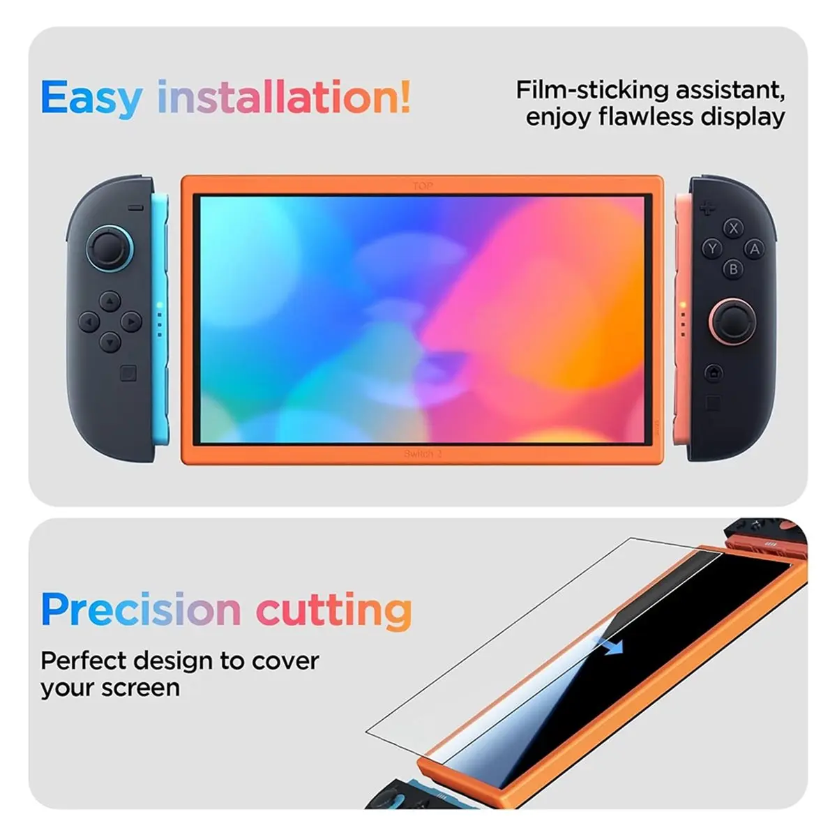 A86G NEW 4PCS Tempered Glass Screen Protector Transparent HD Clear Film with Alignment Frame for Switch 2 NS 2