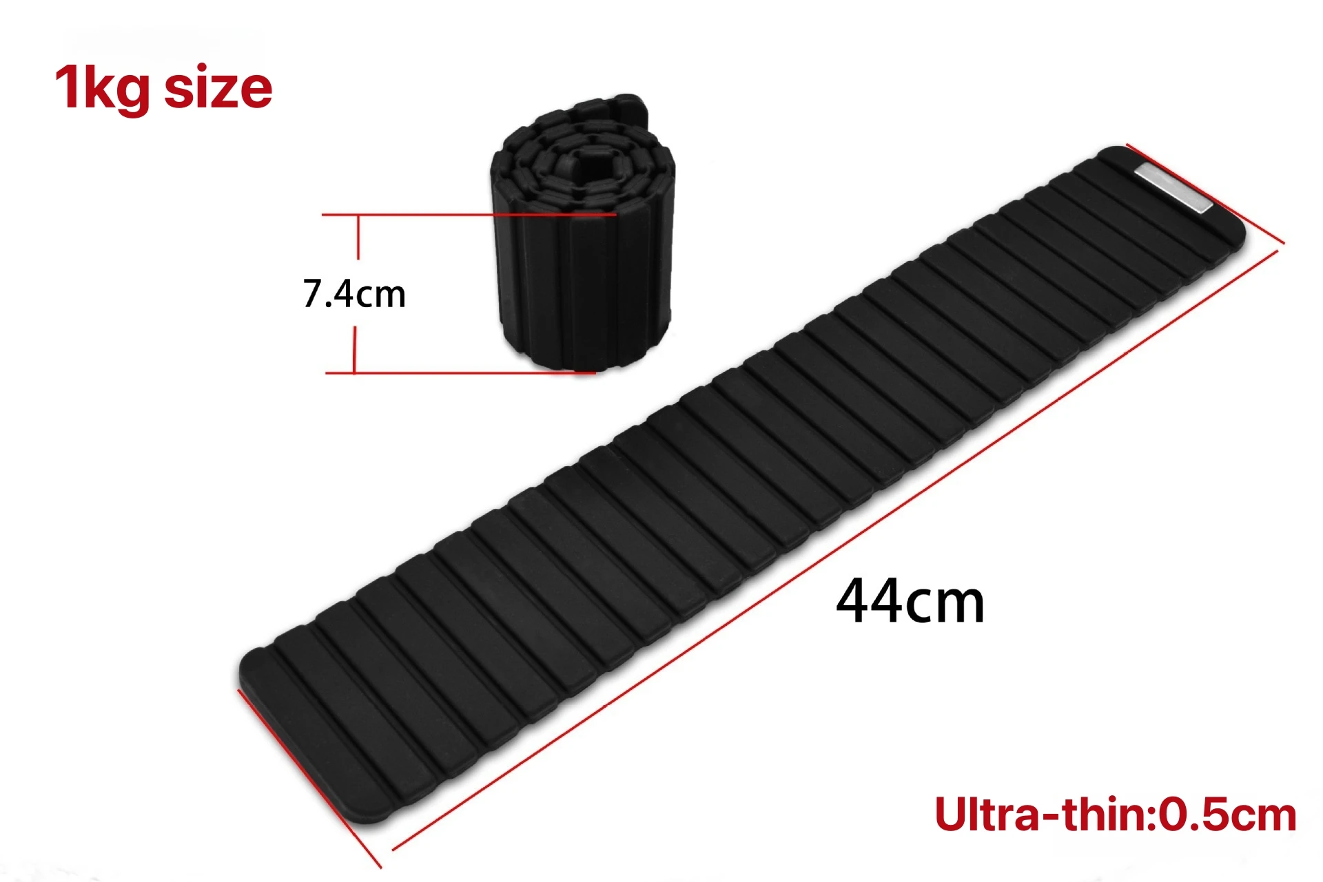 Durable silicone and steel magnetic wrists and ankles weighing 1kg for sports and recreation