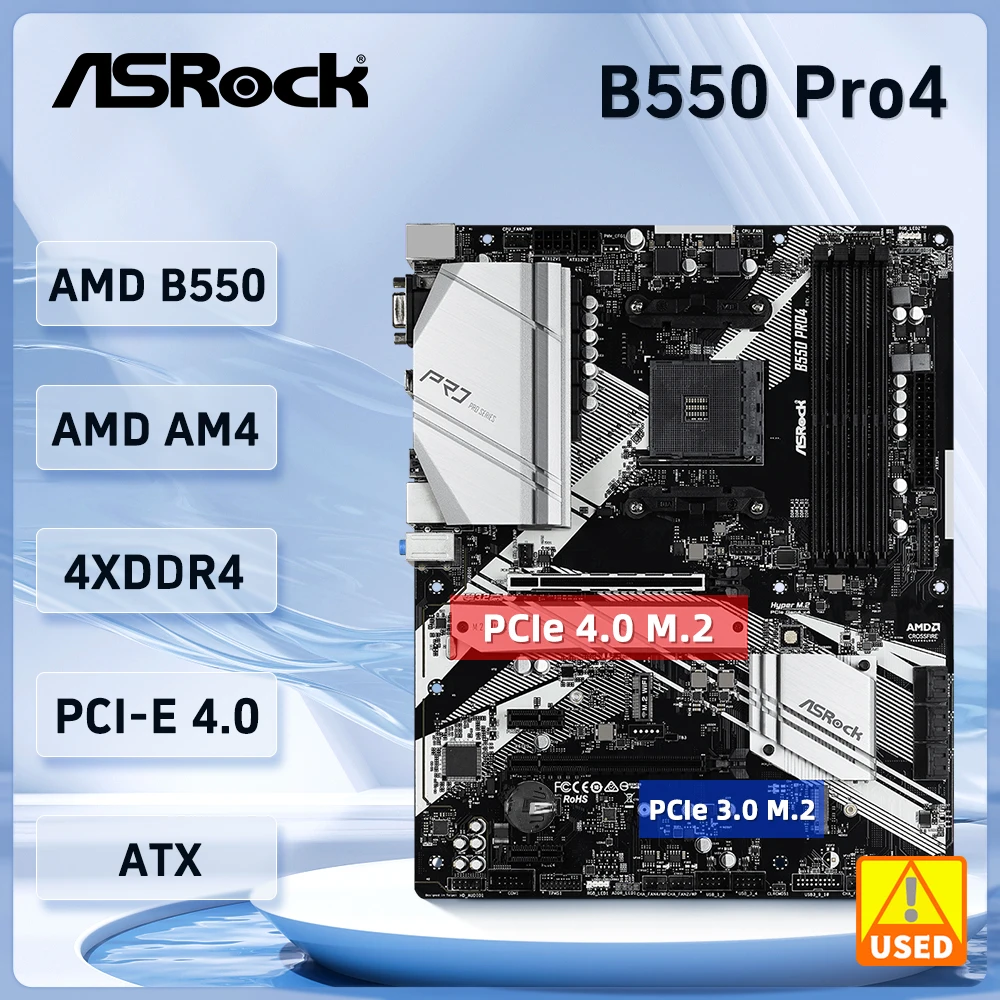 

B550 B550M Motherboard ASRock B550 Pro4 Socket AM4 support Ryzen 5 5600 5900 PRO 3400G 3900X 5700 3400G cpu DDR4 128GB M.2 ATX