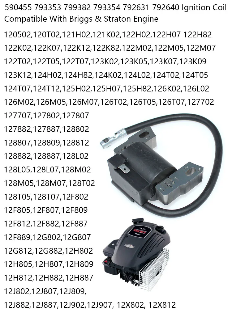 Zündspule Für Briggs & Stratton 123K09 123K12 124H02 124H82 124K02 124L02 124T02 124T05 124T07 124T12 125H02 125H07 125H82 – Detail 1