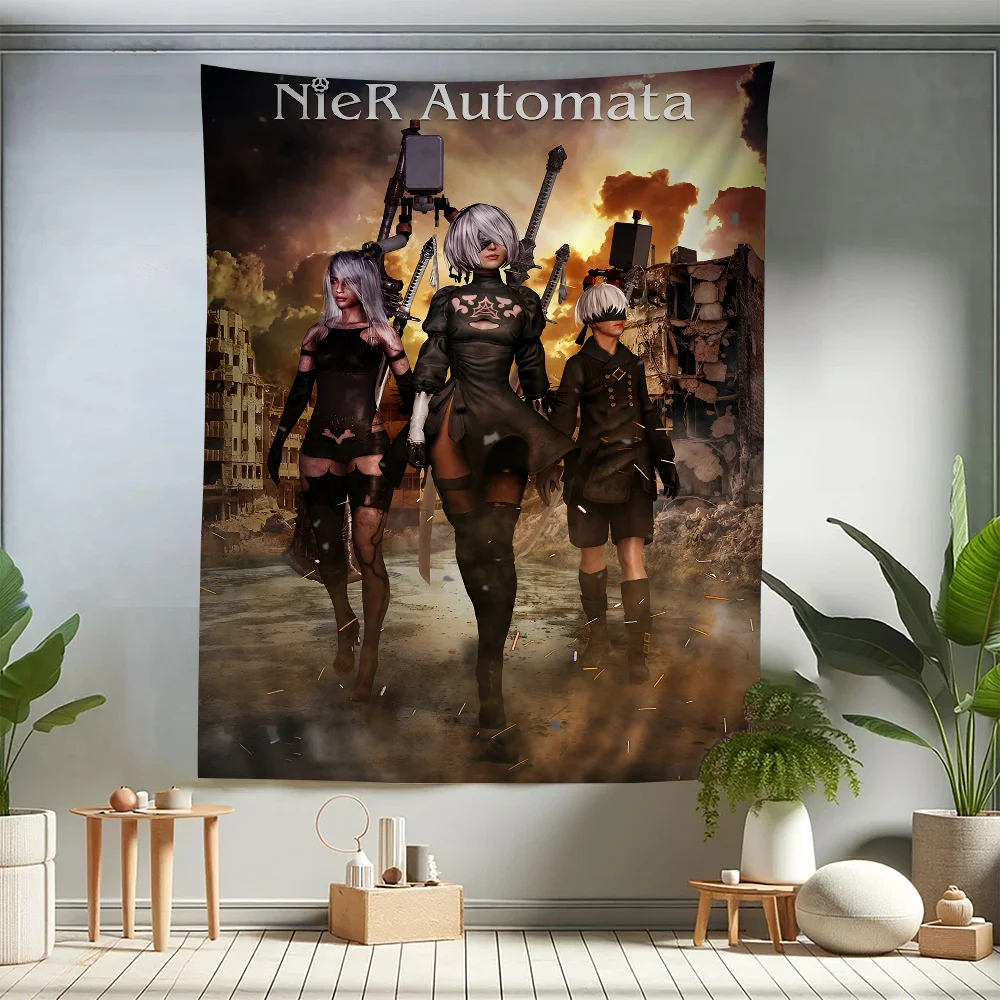 

NieR Automata Anime Hanging Bohemian Tapestry Japanese Wall Tapestry Anime Kawaii Room Decor