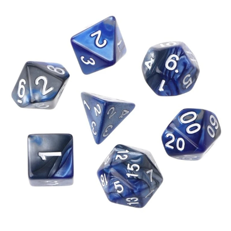 49 ชิ้นเรซิ่นสารพัน Polyhedral Dices พร้อมกระเป๋าสำหรับ DND RPG เกมของเล่น D4 D6 D8 D10 D