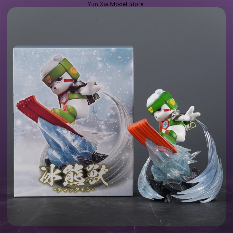 13cm Digimon Adventure Chackmon skiing Anime Figure Model Statue Boys Collection Model Desktop Decoration Ornament Toys gifts