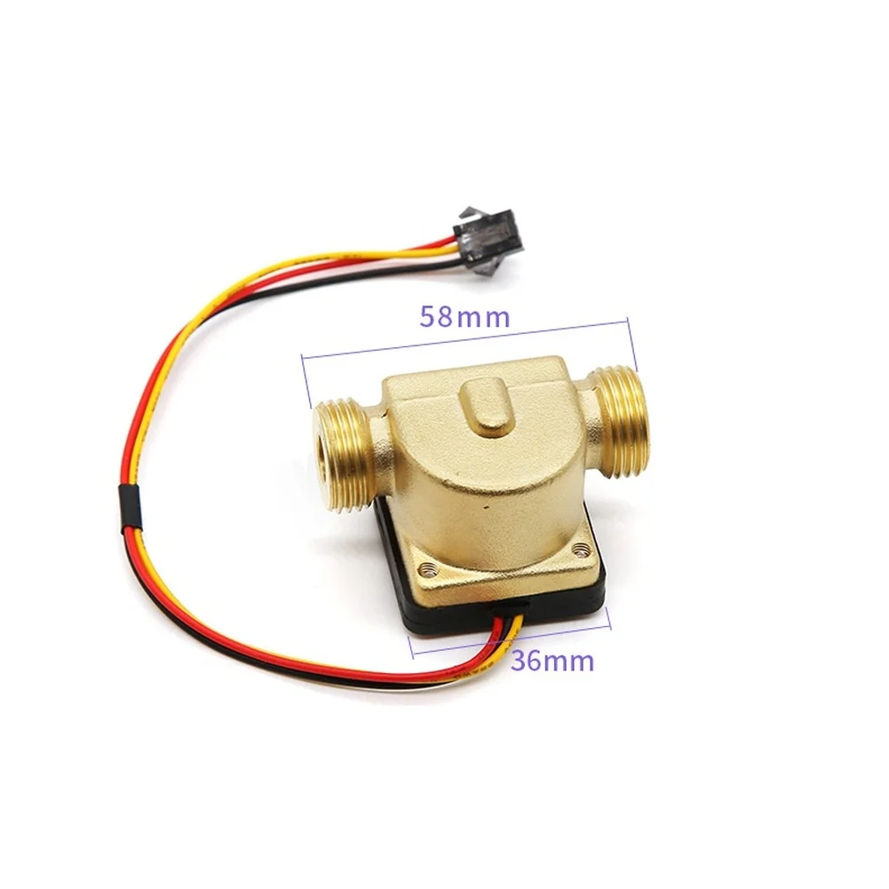 /4 /Inch /Copper Water Flow Sensor DN15 G1/2 External Thread Brass Flow Meter 1-30L Min For Pulse Output For Water Heater Drinki