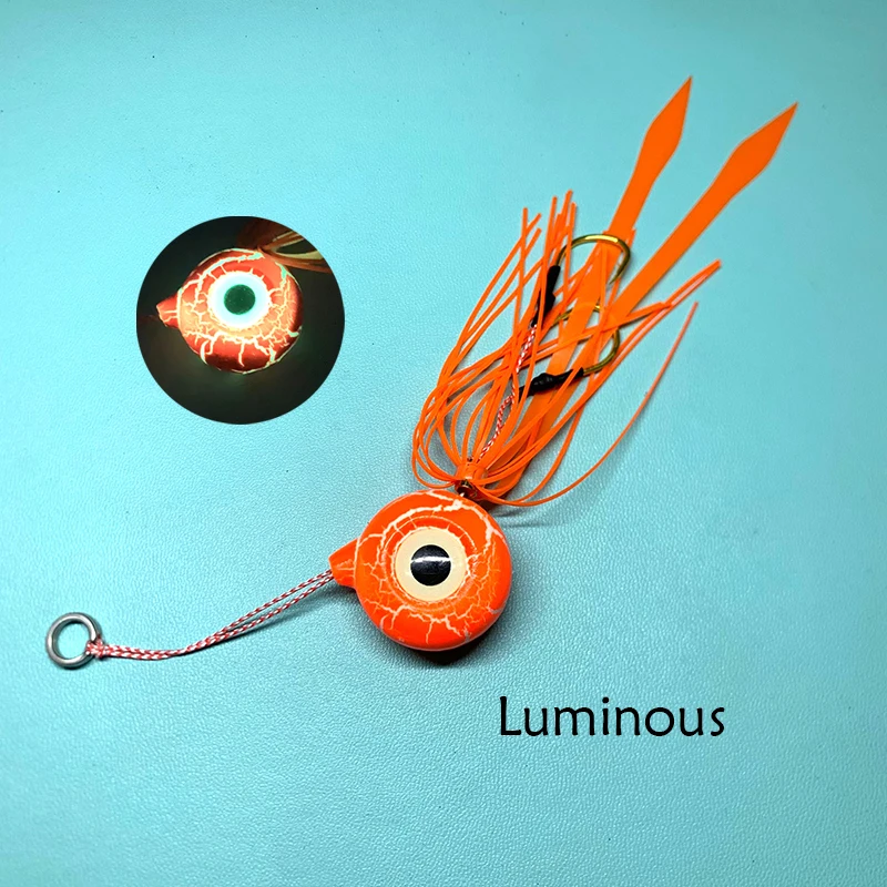 1 قطعة 60 جرام 80 جرام 100 جرام مضيئة Tenya اختبار الصيد إغراء أعماق البحار كابورا القفز توهج بطيئة المعادن تهزهز رئيس المطاط تنورة Madai Inchiku #4