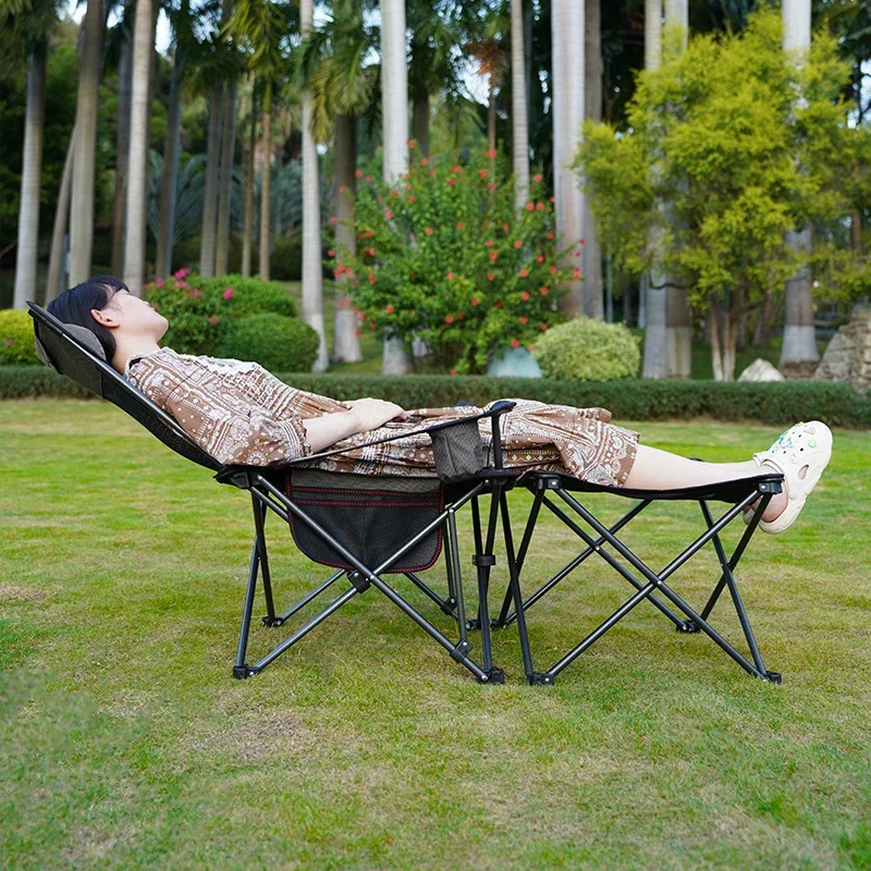 Multipurpose outdoor folding chair beach chair recliner lunch break portable canvas nap bed car camping table and chair