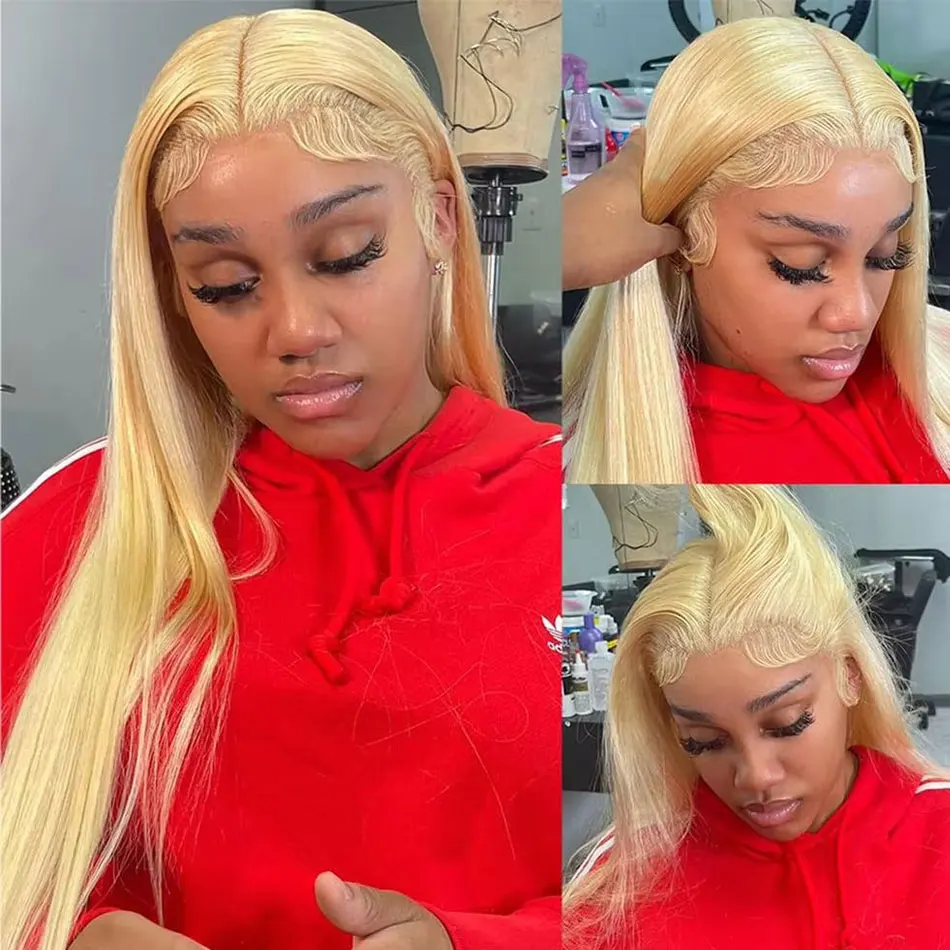 

613 Прямые 13x6 Hd кружевные фронтальные парики предварительно сорванные бразильские 30-дюймовые блондинки 613 парик фронта шнурка 100% человеческие волосы