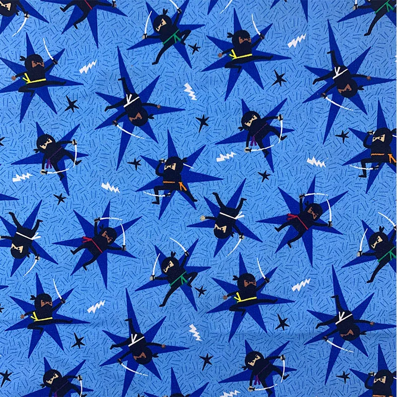 Good,Blue 100% Cotton Fabric,Hero Star Pattern Printed,Sewing Material,DIY,Cool Clothing,Table Cloth, Pillow