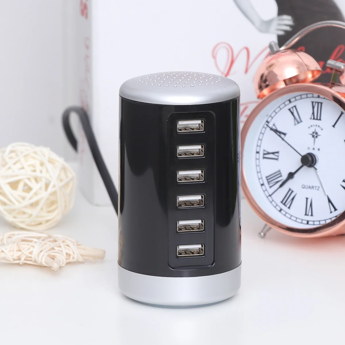 

6-портовый USB-концентратор Универсальный USB-адаптер для быстрой зарядки для нескольких устройств со светодиодной интеллектуальной идентификацией и стабильной основой