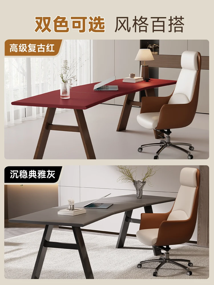 Solid wood desk boss desk study computer curved office workbench