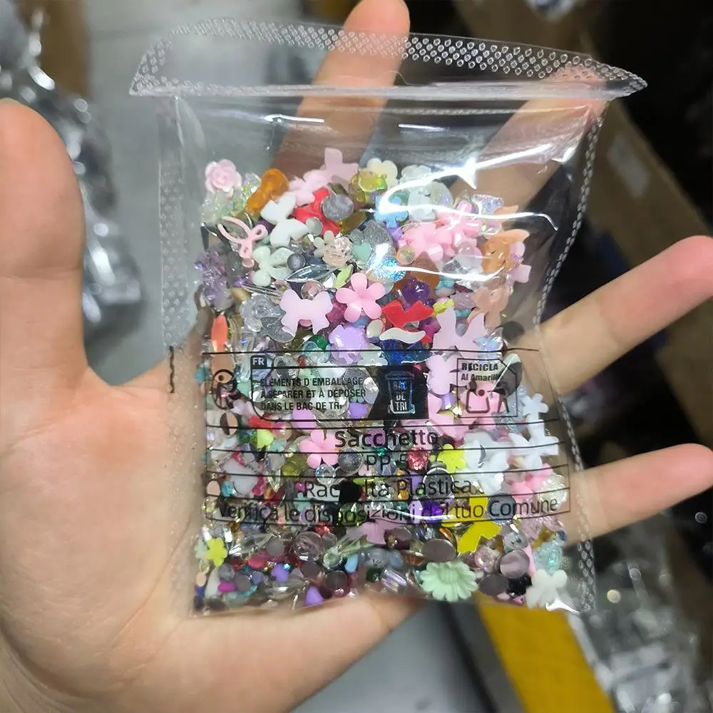 50g/Bag 3D Random Shapes Rhinestons Nail Charms Mixed Bow Flower Gem Bear Nail Art Decorations DIY Crafts Manicure  Accessories