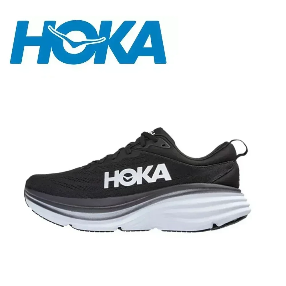 Hoka One One Bondi 8 Lightweight Jogging Outdoor Running Shoes Marathon Trail Cushioning Shoes Elastic Womens Men