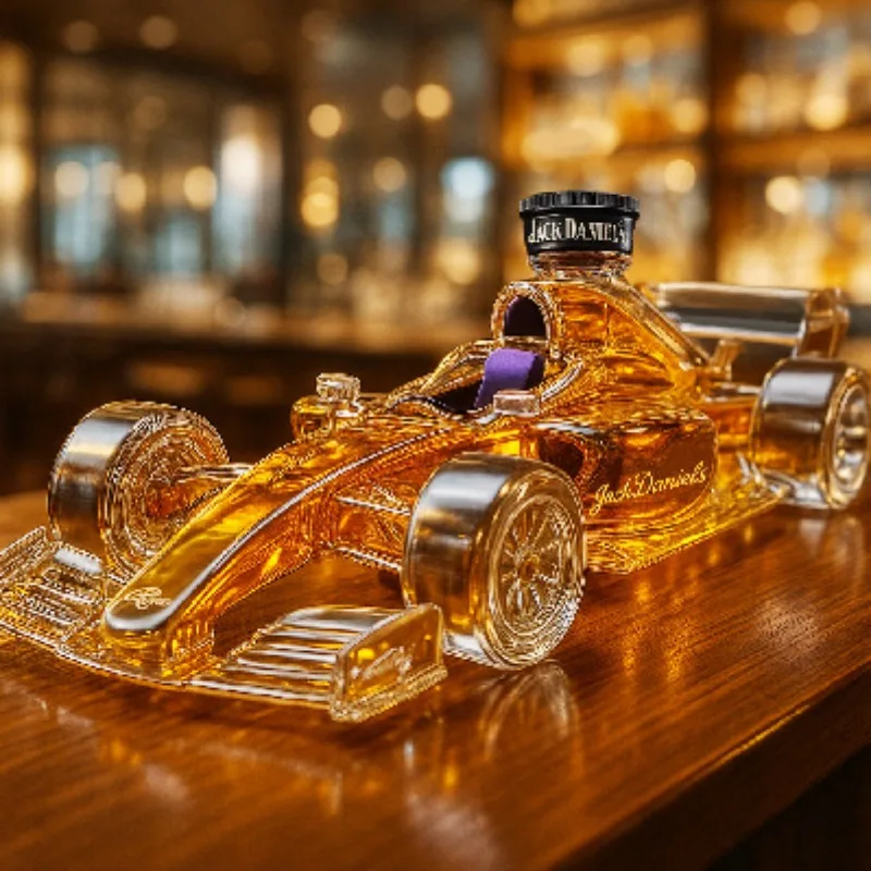 Personalized and Creative Whiskey Decanter in The Shape of A Racing Car,Glass Bottle with A Crown,Suitable forBrandy Enthusiasts view 3