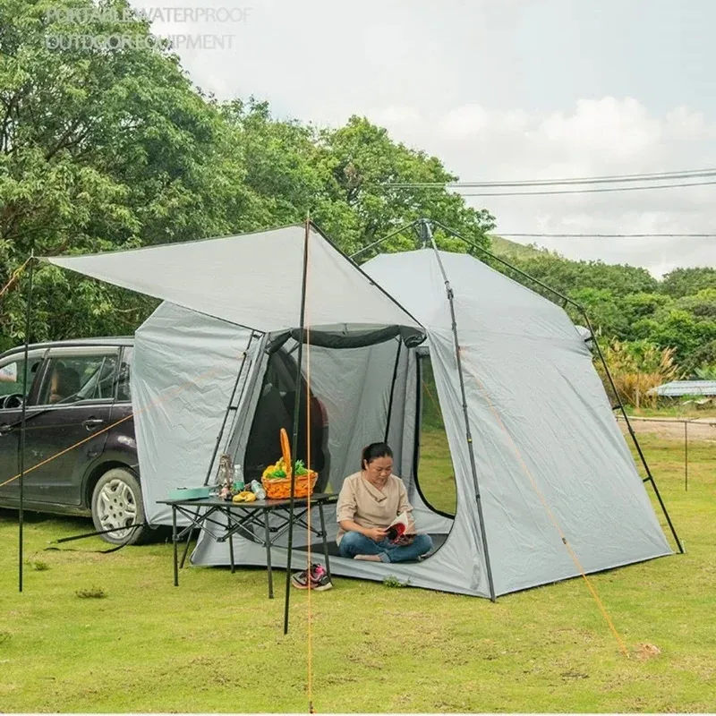 

Automatic Pop up 3-4 Person Foldable Canopy Camping Car Rear Tent Suv Extension Waterproof Trailer
