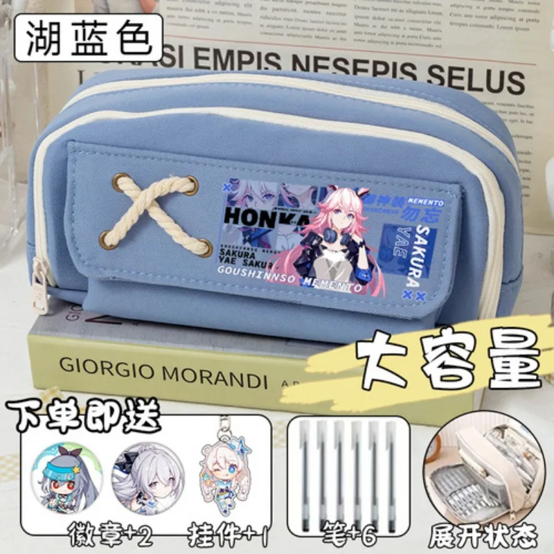 

Anime Game Honkai Impact 3 Cos Bronya Theresa Rita Etc. Unisex Cotton Rope Casual Simple Canvas Pencil Case Gift