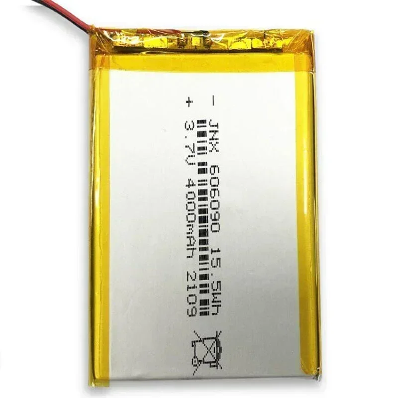 3.7V Polymer Lithium Battery4000mAh 606090 Suitable for Video Early Education Machine Mobile Power Supply DIY Solar Street Light