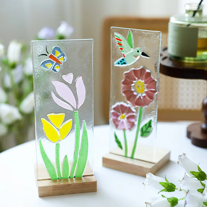 Creative Sunflower Glass Tabletop Decoration, Glass Living Room Ornaments, Home Sunflower Rose Decorative Plant Bonsai