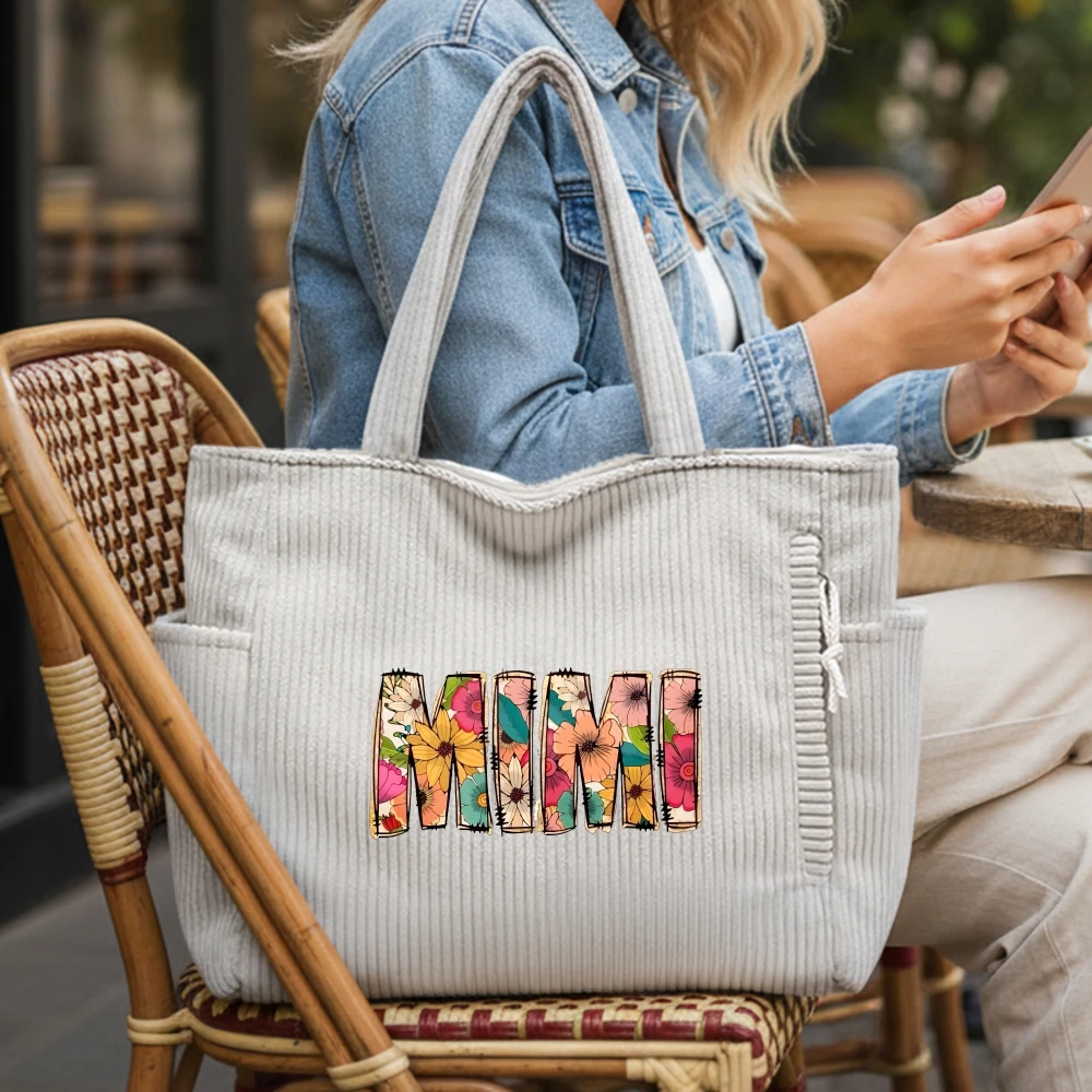

Mimi's Corduroy tote bag, Large Capacity Fashion Shoulder Bag, Daily Commuter Handbag, Shopping Bag, Underarm Bag