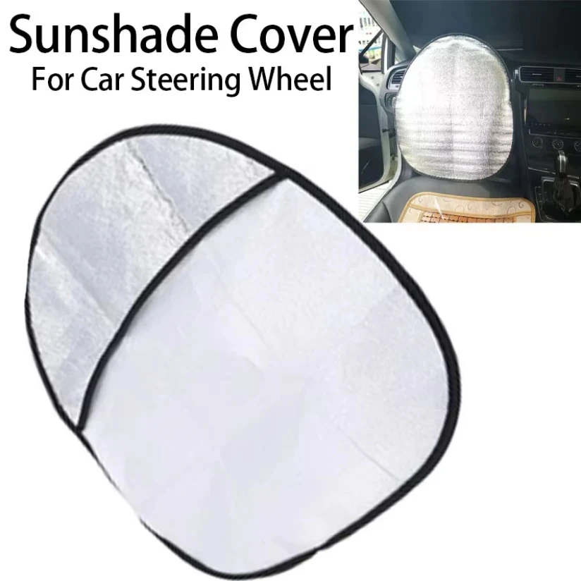 Capa Protetora Solar Dobrável com Dupla Isolação Térmica Anti-UV para Volante de Carro - Acessório Universal para Interior Automotivo