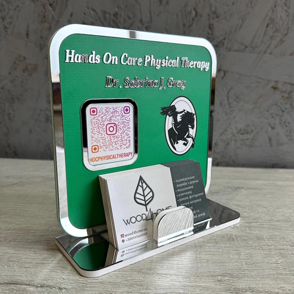 Custom Acrylic QR Code Decor Plaque Business Card Holder QR Code Plaque Suitable for Restaurant Coffee Counter Table Display