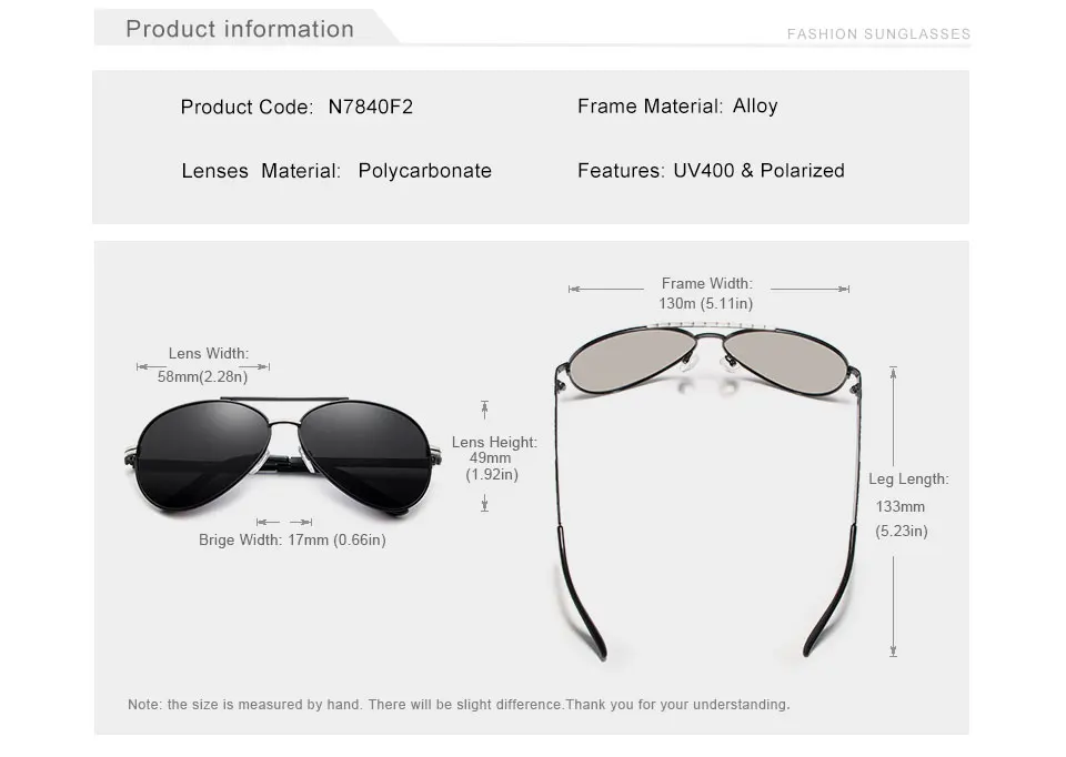 KINGSEVEN Neue Upgrade Aviation männer Sonnenbrille Polarisierte Anti-Glare Sonnenbrille Fahren Brillen Gafas De Sol – Detail 3