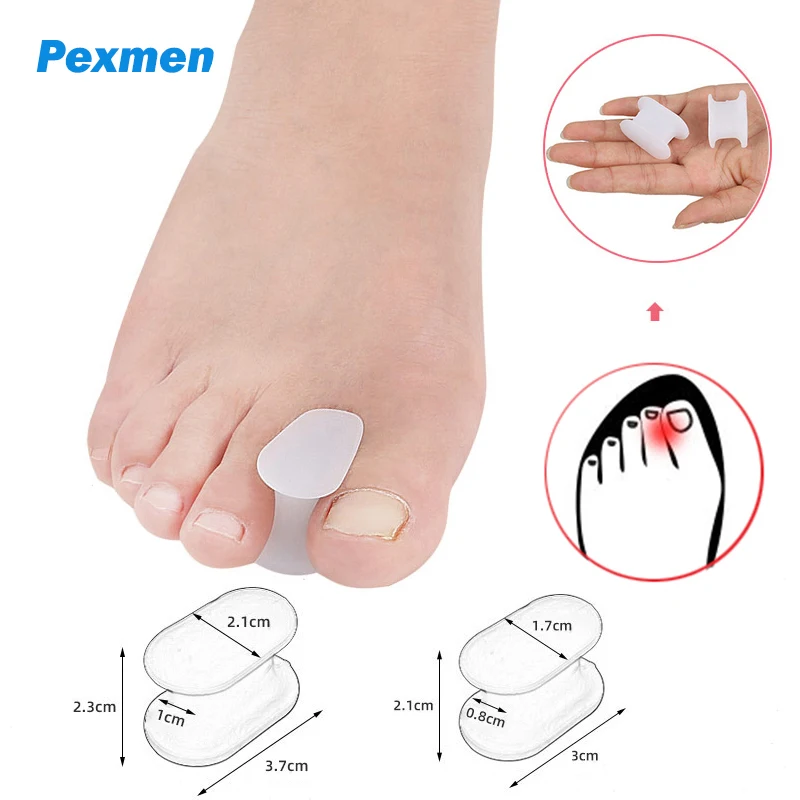 Pexmen 2/4/10Pcs Gel Toe Separator Hallux Valgus Bunion Protector Soft Silicone Toe Protector Spacer Foot Care Tool