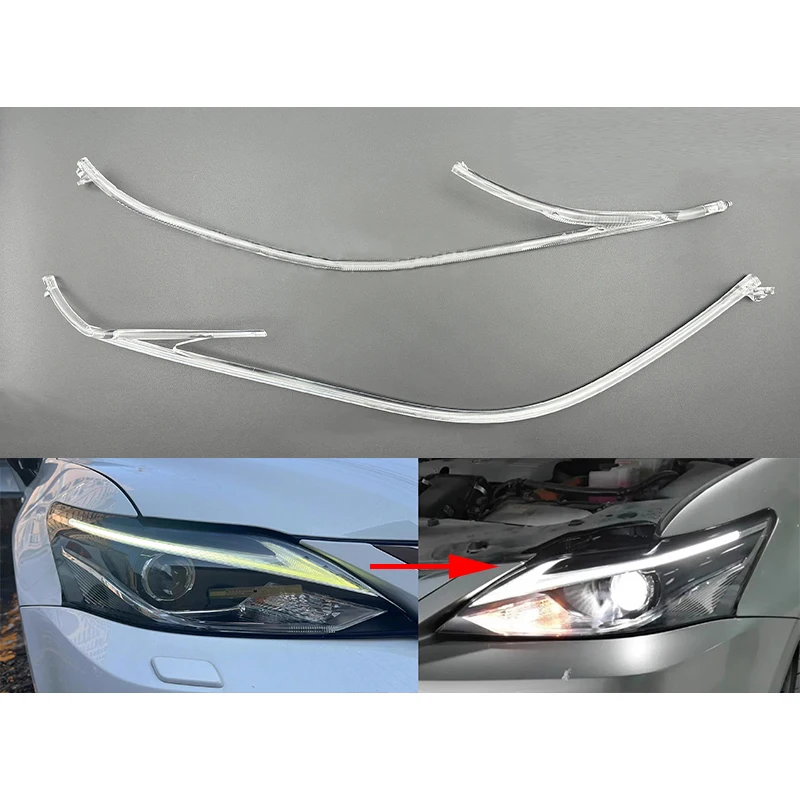 Car DRL Headlight Light Guide Plate Daytime Running Lamp Tube Bar For Lexus CT200 CT200h 2016 2017 2018 2019 2020 2021 2022