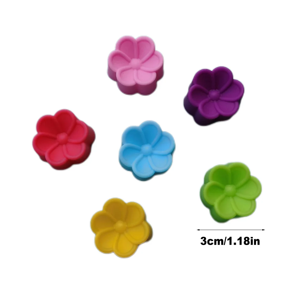 Pack of 6 Flower Petal Cake Molds Bakery Chocolate Ice Cube Moulds Dessert Making Baking Bakeware Color Random