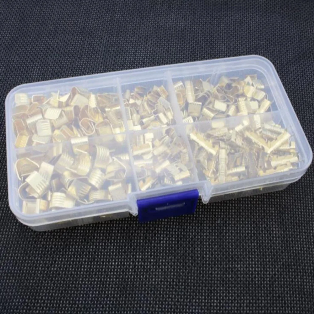 AA81-550 Pcs U Shape Copper Ring Terminals Crimp Kit - Terminal Connector Crimping Buckle Cable Clip Wire Terminal Kit