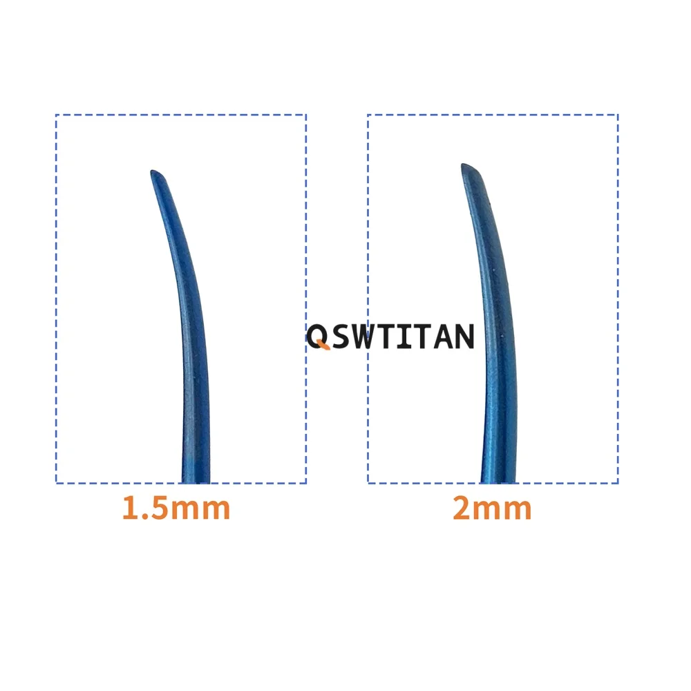 QSWTITAN Micro Spatula Dissectors Micro Curette Microscopic knife for Neurosurgery Instruments Titanium