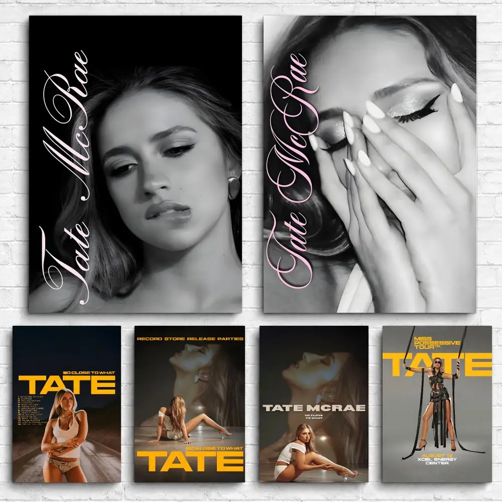Singer Album T-Tate M-McRae Framed Wall Painting Ready to Hang Canvas Poster for Bedroom Living Room Hallway Home Decor Gift