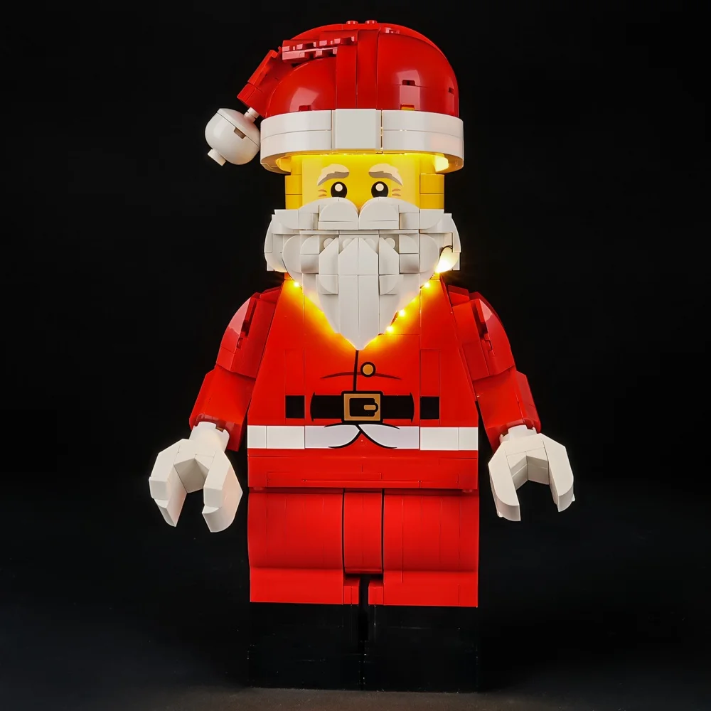 Conjunto de iluminação para LEGO Up-Scaled Santa Minifigure 40820 não inclui bloco de construção (apenas kit de luz LED)