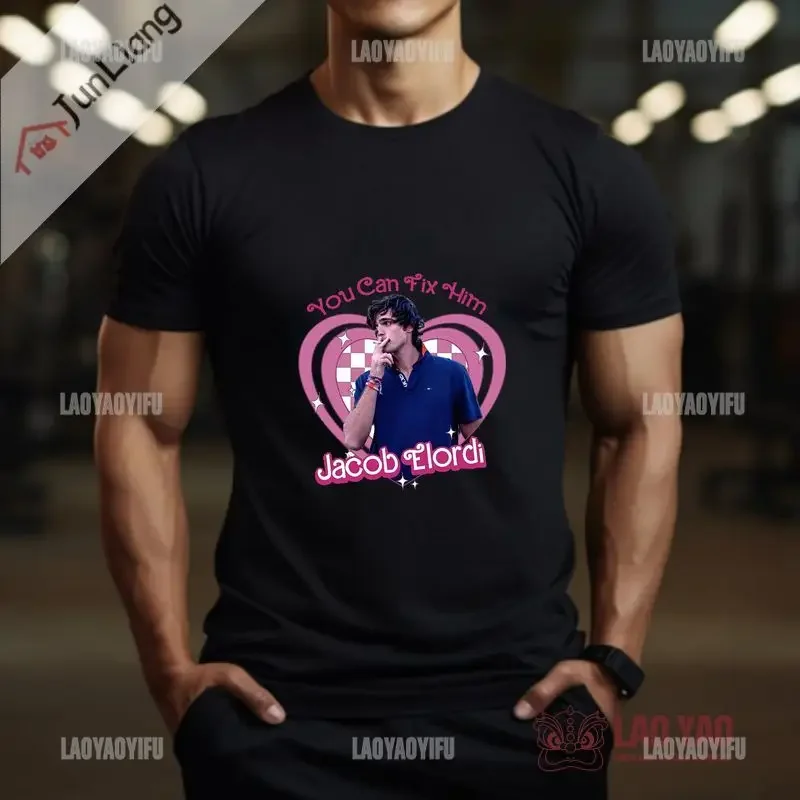 Jacob Elordi Time Tour T-shirt Fan Gift Shirt Short sleeve round neck Harajuku Fashion male-female top
