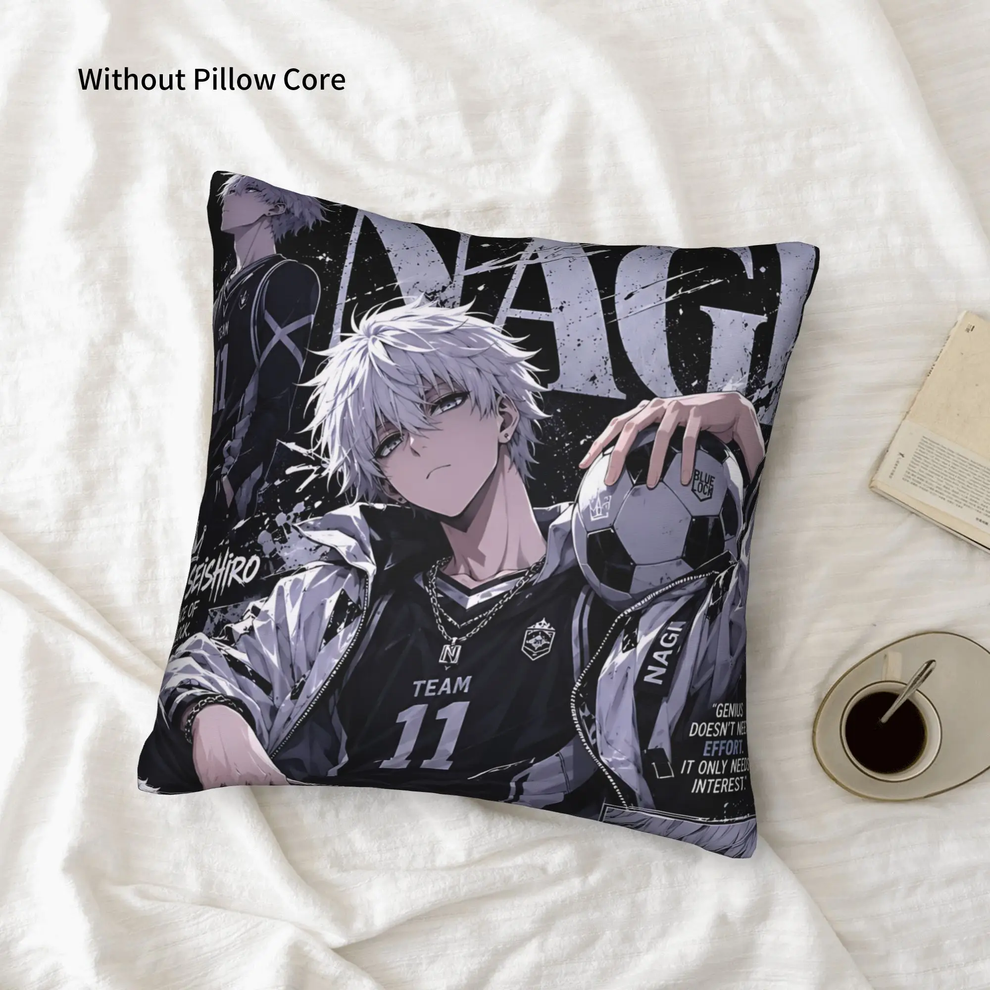 1PC Blue Lock Football Anime Pillow Case Double-Sided Printing  Sofa Cushion Bedroom Bedside Pillow