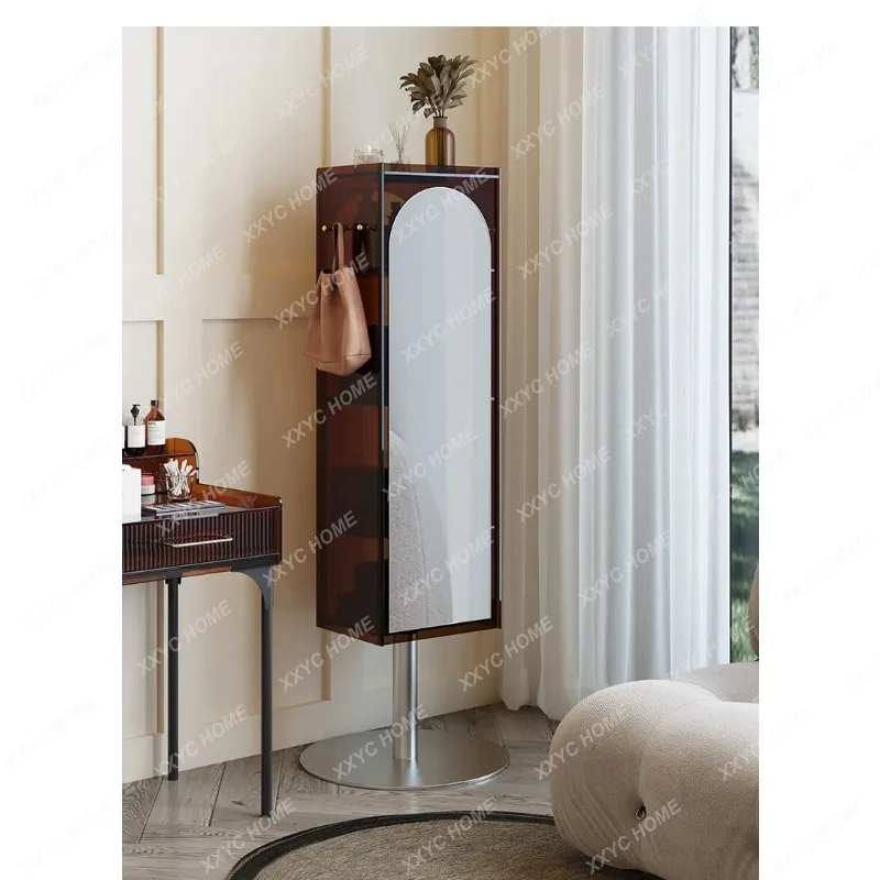 XX Floor-to-ceiling rotating mirror cabinet bookshelf integrated bedroom full-body mirror household full-length mirror
