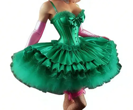 Abito da ballo gonfio Abito corto da ballo Lolita Abito da festa di compleanno rosa in organza di raso a strati Costume cosplay Sissy personalizzato