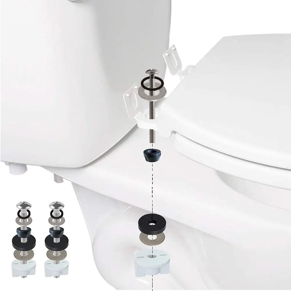 

2PCS Heavy-duty Toilet Tank Bolt Kit Stainless steel Extra-long Toilet Seat Fasteners Waterproof Rustproof