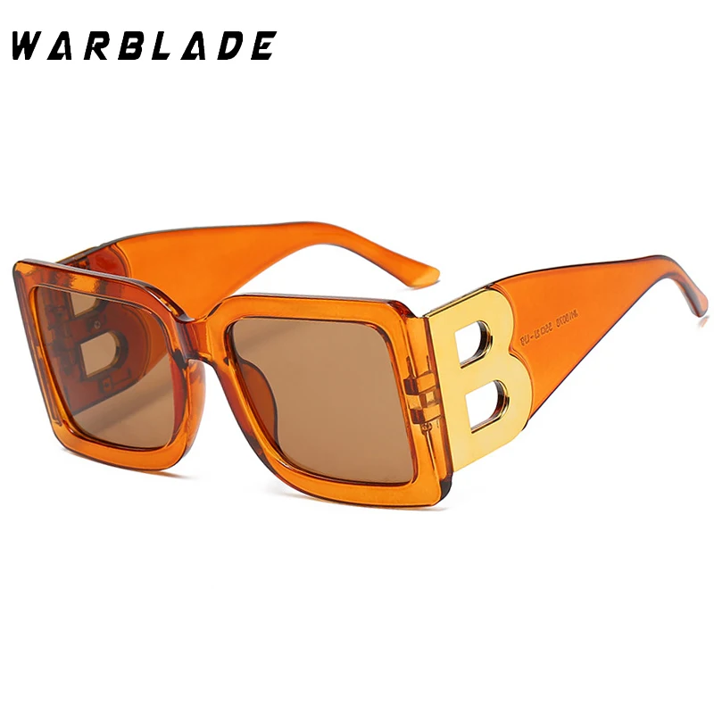 WarBLade 2022 Fashion Oversized The Letter B  Square Luxury Trend Sunglasses Women Men Retro Rectangle Sunglasses Gafas De Sol