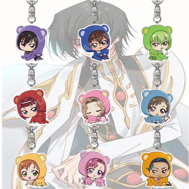 Code Geass: Lelouch of the Rebellion 6CM Popular Anime Acrylic Key Chain Fashion Keyring Pendant Bag Charm Holiday Cartoon