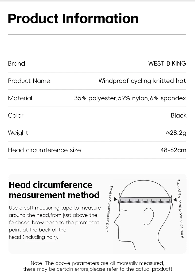 WEST BIKING Fahrradkappe Helmfutter Atmungsaktive Strickmütze Winddichter Ohrenschutz MTB Rennrad Kopfbedeckung Frühling Herbst Skull Cap – Detail 3