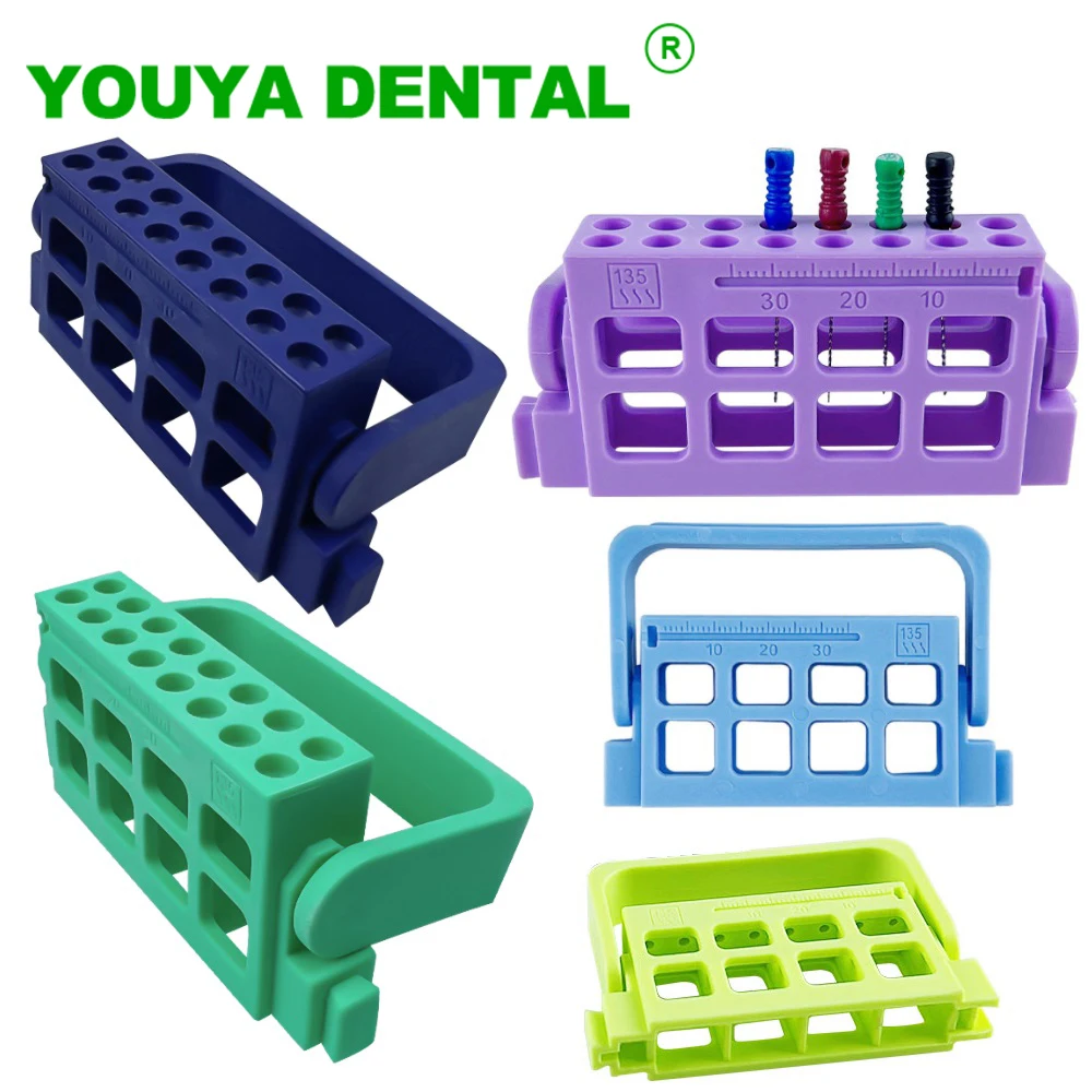 Dental Burs Holder 16 Holes With Record 3 Colos Endo Stand Endodontic Drill Root Canal File Block Dentistry Sterilization Box