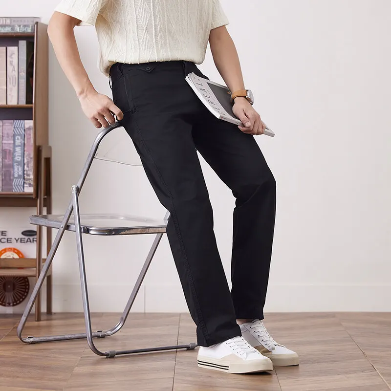 2025 Army Green High-end Tactical Casual Pants for Men, 97% Cotton Loose Straight Leg Quick Drying Mens Casual Sports Trousers