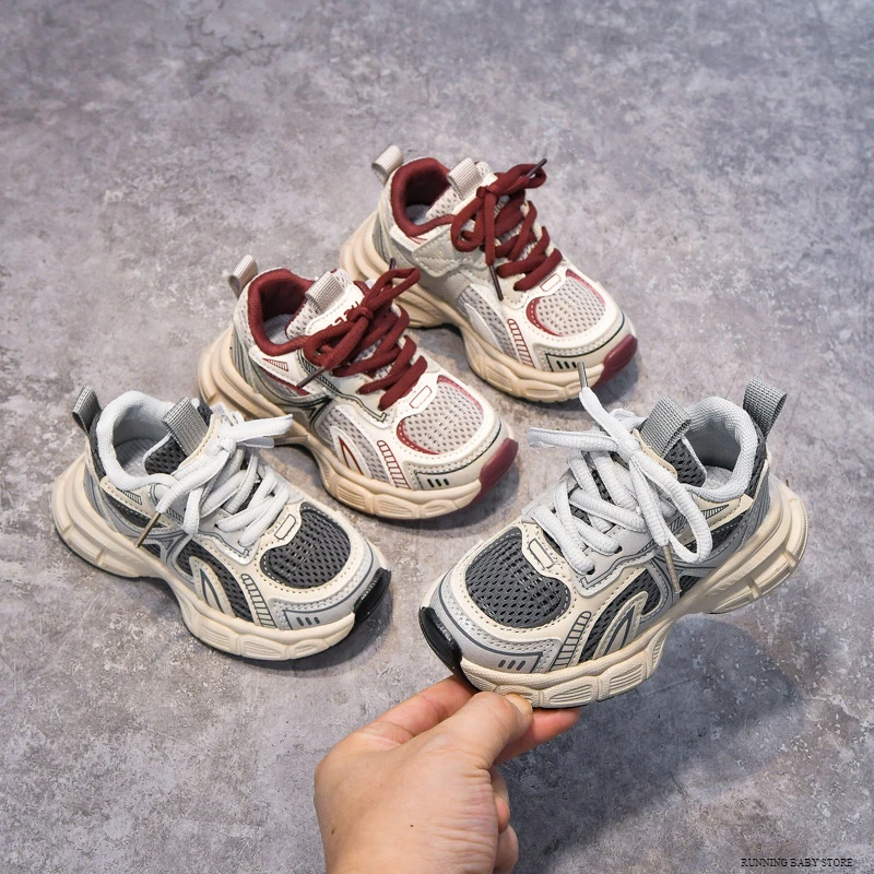 Children's Boys Girls Chunky Sneakers Kids Hiking Tennis Running Shoes New Toddler Lightweight Breathable Casual Trainers