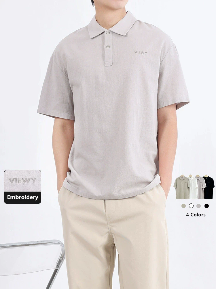 Embroidery Cotton Polo Shirts For Men Short Sleeve Loose Fashion Summer Quality Gently Skin-Friendly Gentleman Camisas De Hombre