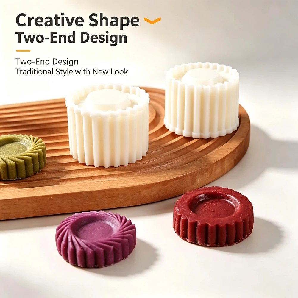 Detachable 2-in-1 Pastry Mold Stamp Mooncake Mold Pastry Cake Decorating Tool Hand Pressure Home DIY Party Baking Cookie Molds
