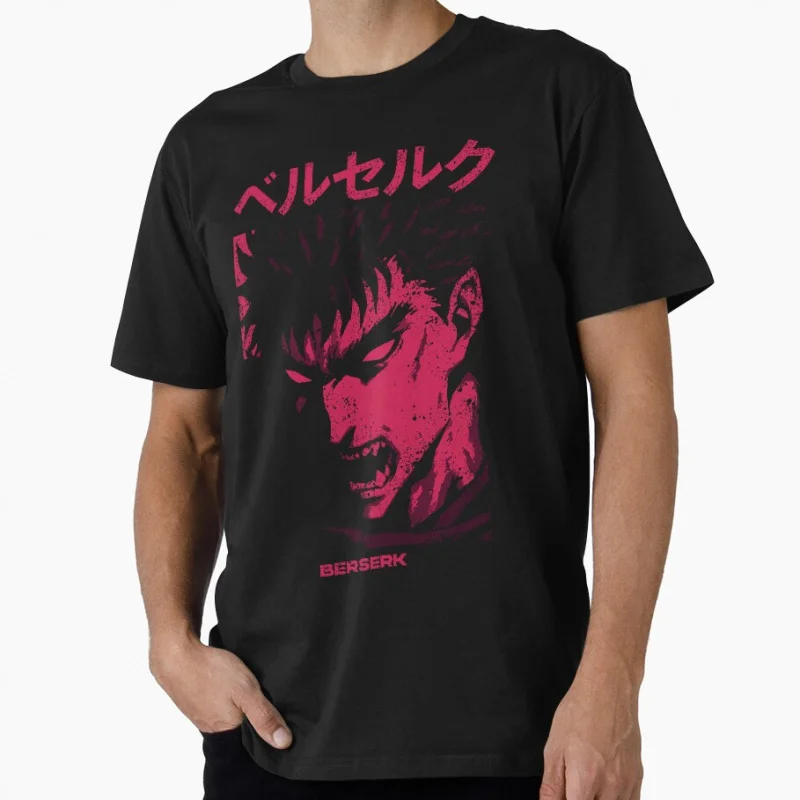 

Japanese Berserk Retro Vintage Art manga guts Anime T shirt for men Large size Tops S-6XL 100% cotton printed Clothes