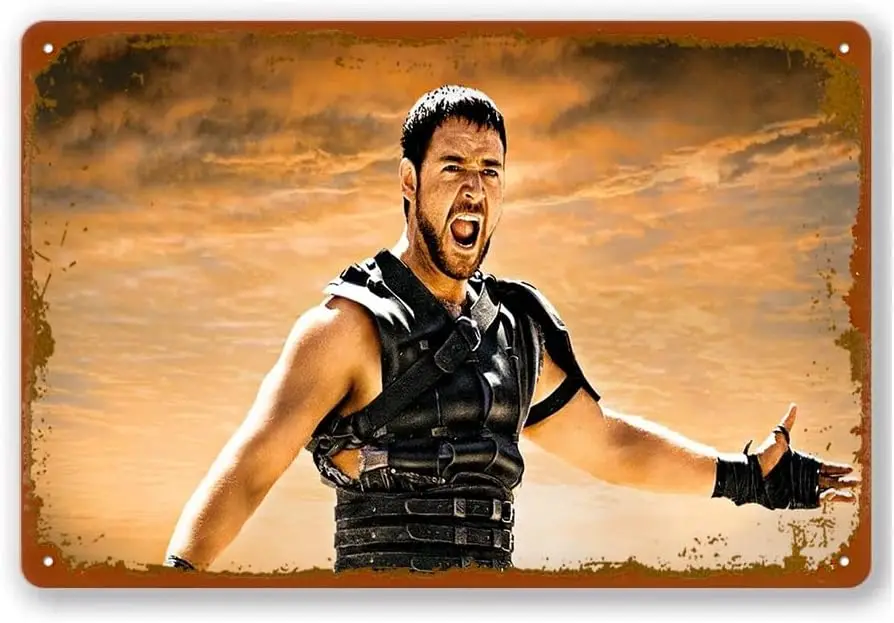 Gladiator Movie Poster Vintage Metal Tin Sign Home Cafe Bar Pub Wall Decor Gift 8x12 Inch sign