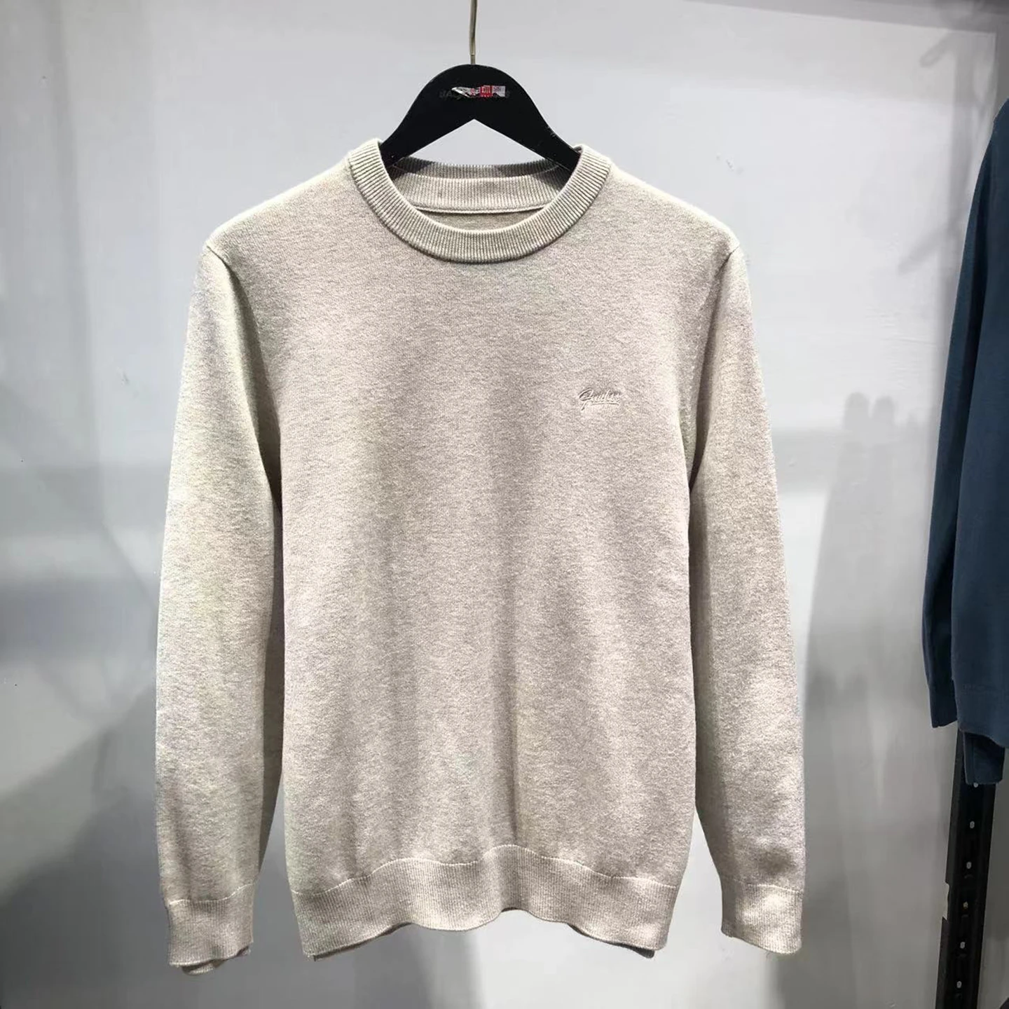 

Мужской зимний вязаный свитер, однотонный круглый пуловер Ne, базовый повседневный свитер из смеси шерсти, удобная посадка