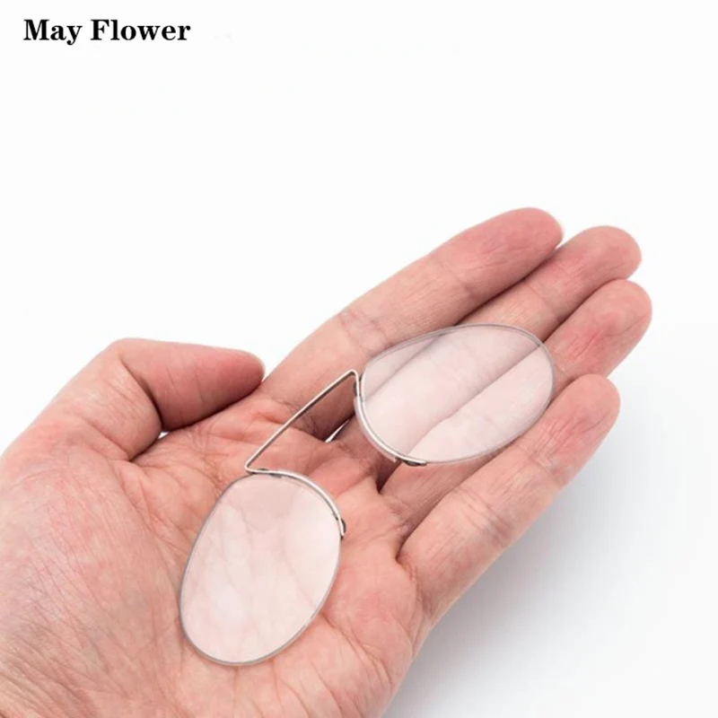 Tháng 5 Hoa Xốp Mũi Kính Pince-Nez Kẹp Kính Đọc Sách Bọt Kính Phóng Đại Glasse Nam Phóng Đại Di Động Legless Kính Пенсне