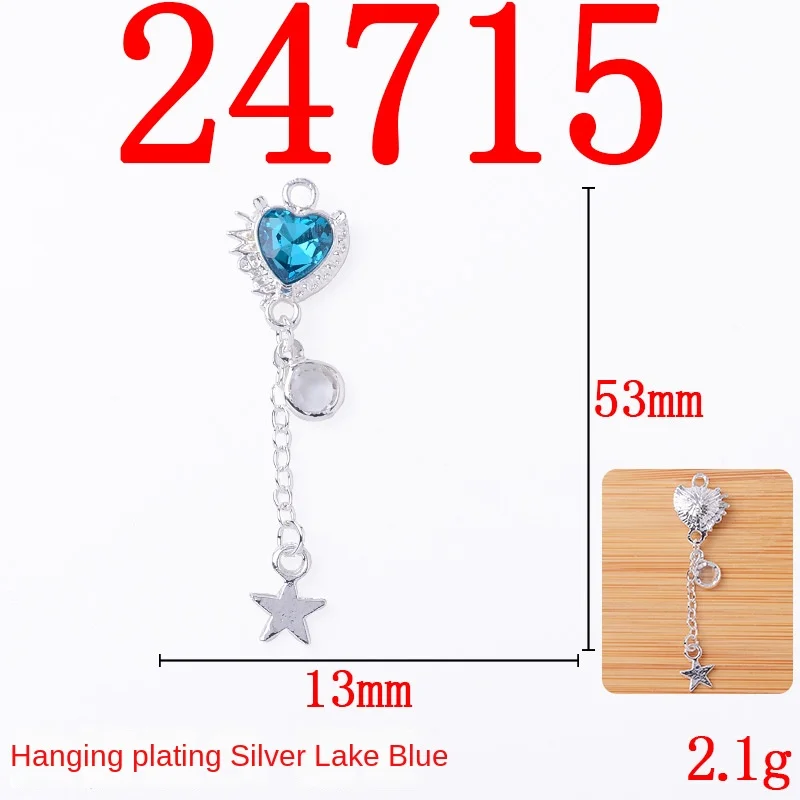 10pcs 11style Baroque style jewelry accessories, lake blue love butterfly pendant bracelet necklace DIY alloy accessories